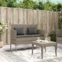 Garden bench with gray synthetic rattan cushions by , garden benches - Ref: Foro24-365773, Price: 155,53 €, Discount: %