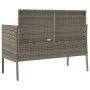 Garden bench with gray synthetic rattan cushions by , garden benches - Ref: Foro24-365773, Price: 155,53 €, Discount: %