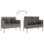 Garden bench with gray synthetic rattan cushions by , garden benches - Ref: Foro24-365773, Price: 146,72 €, Discount: %