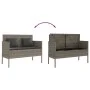 Garden bench with gray synthetic rattan cushions by , garden benches - Ref: Foro24-365773, Price: 155,53 €, Discount: %