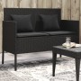 Gartenbank mit schwarzen synthetischen Rattankissen von , Gartenbänke - Ref: Foro24-365771, Preis: 152,11 €, Rabatt: %
