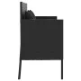 Garden bench with black synthetic rattan cushions by , garden benches - Ref: Foro24-365771, Price: 153,96 €, Discount: %