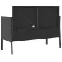 Garden bench with black synthetic rattan cushions by , garden benches - Ref: Foro24-365771, Price: 153,96 €, Discount: %