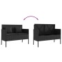 Garden bench with black synthetic rattan cushions by , garden benches - Ref: Foro24-365771, Price: 151,21 €, Discount: %