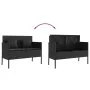 Garden bench with black synthetic rattan cushions by , garden benches - Ref: Foro24-365771, Price: 153,96 €, Discount: %