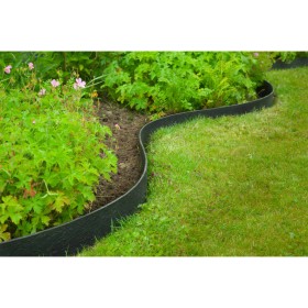 Nature Borde de jardín texturizado negro 0,12x24 m 5 mm