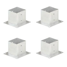 Anclajes para postes 4 unidades metal galvanizado 141 mm by vidaXL, fence posts - Ref: Foro24-145452, Price: 54,01 €, Discoun...