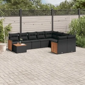 Garden sofa set 10 pieces with black synthetic rattan cushions by , Garden sets - Ref: Foro24-3260396, Price: 626,30 €, Disco...