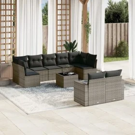 10-piece garden sofa set with gray synthetic rattan cushions by , Modular outdoor sofas - Ref: Foro24-3251767, Price: 611,62 ...