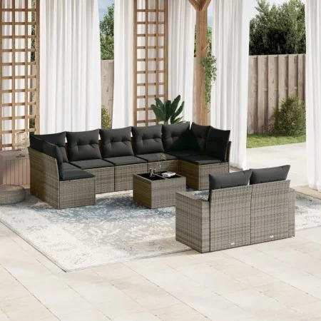 10-piece garden sofa set with gray synthetic rattan cushions by , Modular outdoor sofas - Ref: Foro24-3251767, Price: 611,62 ...