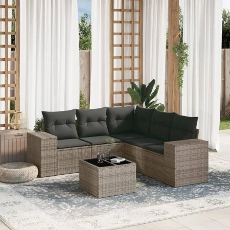 Set de muebles de jardín 6 pzas y cojines ratán sintético gris de , Conjuntos de jardín - Ref: Foro24-3222559, Precio: 391,93...