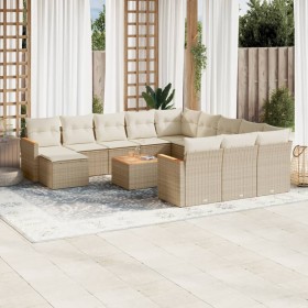 Garden sofa set with cushions 13 pieces beige synthetic rattan by , Garden sets - Ref: Foro24-3258992, Price: 884,18 €, Disco...