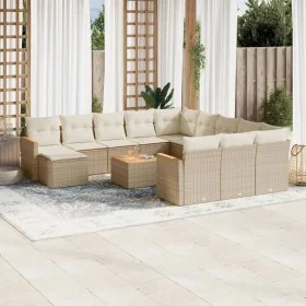 Garden sofa set with cushions 13 pieces beige synthetic rattan by , Garden sets - Ref: Foro24-3258992, Price: 884,96 €, Disco...