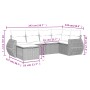 6-teiliges Gartensofa-Set und schwarze synthetische Rattankissen von , Modulare Sofas für den Außenbereich - Ref: Foro24-3221...