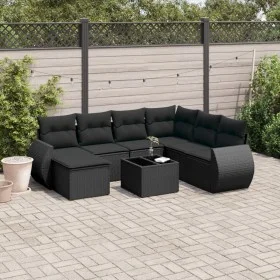 8-piece garden sofa set and black synthetic rattan cushions by , Modular outdoor sofas - Ref: Foro24-3221704, Price: 537,42 €...