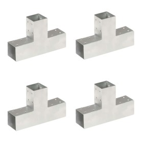 T-Pfostenverbinder 4 Stück verzinktes Metall 71x71 mm von vidaXL, Zaunpfosten - Ref: Foro24-145456, Preis: 66,56 €, Rabatt: %
