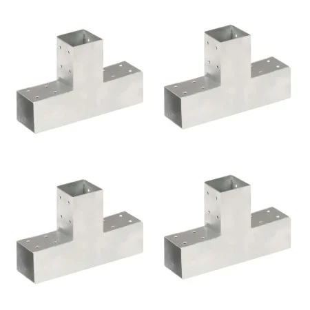 T-Pfostenverbinder 4 Stück verzinktes Metall 71x71 mm von vidaXL, Zaunpfosten - Ref: Foro24-145456, Preis: 57,05 €, Rabatt: %