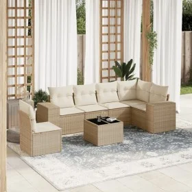 7-piece garden sofa set and beige synthetic rattan cushions by , Garden sets - Ref: Foro24-3222637, Price: 485,91 €, Discount: %