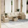 7-teiliges Gartensofa-Set und beigefarbene synthetische Rattankissen von , Gartensets - Ref: Foro24-3222637, Preis: 485,91 €,...