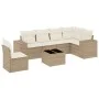 7-teiliges Gartensofa-Set und beigefarbene synthetische Rattankissen von , Gartensets - Ref: Foro24-3222637, Preis: 485,91 €,...