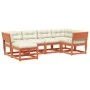 6-piece garden sofa set with wax-brown pine wood cushions by , Garden sets - Ref: Foro24-3217042, Price: 691,45 €, Discount: %