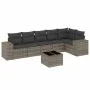 7-piece garden sofa set with gray PE rattan cushions by , Garden sets - Ref: Foro24-3222599, Price: 443,11 €, Discount: %
