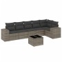 7-teiliges Gartensofa-Set mit grauen PE-Rattan-Kissen von , Gartensets - Ref: Foro24-3222599, Preis: 435,55 €, Rabatt: %