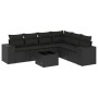 7-teiliges Garten-Essset und schwarze Kissen aus synthetischem Rattan von , Gartensets - Ref: Foro24-3222614, Preis: 483,43 €...