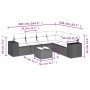 7-teiliges Garten-Essset und schwarze Kissen aus synthetischem Rattan von , Gartensets - Ref: Foro24-3222614, Preis: 483,43 €...