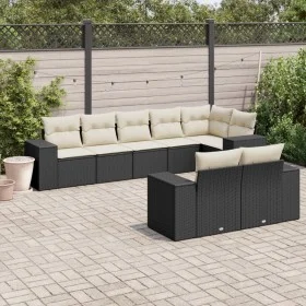 8-teiliges Gartensofa-Set und schwarze synthetische Rattankissen von , Gartensets - Ref: Foro24-3222815, Preis: 558,42 €, Rab...