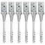 Ground spikes 6 pcs silver galvanized steel 8x8x57 cm by vidaXL, Spikes for anchoring in the ground - Ref: Foro24-145438, Pri...