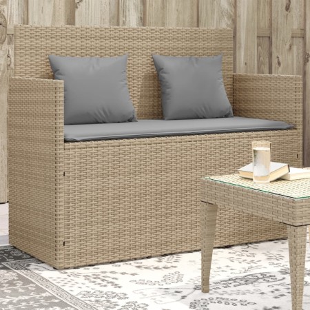Garden bench with beige synthetic rattan cushions by , garden benches - Ref: Foro24-365765, Price: 187,77 €, Discount: %
