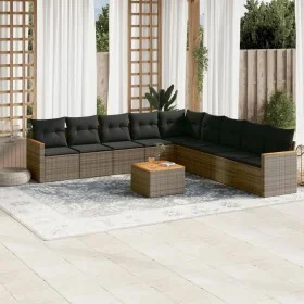 Set de sofás de jardín 10 pzas con cojines ratán sintético gris de , Conjuntos de jardín - Ref: Foro24-3258469, Precio: 574,5...