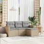 Garden sofa set with cushions 4 pieces beige synthetic rattan by , Garden sets - Ref: Foro24-3258307, Price: 262,51 €, Discou...