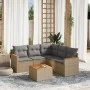 Garden sofa set with cushions 6 pieces beige synthetic rattan by , Garden sets - Ref: Foro24-3258370, Price: 393,65 €, Discou...