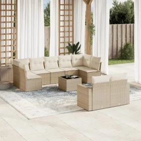 Garden sofa set with beige cushions 10 pieces synthetic rattan by , Modular outdoor sofas - Ref: Foro24-3251765, Price: 687,3...
