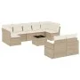 Garden sofa set with beige cushions 10 pieces synthetic rattan by , Modular outdoor sofas - Ref: Foro24-3251765, Price: 687,3...