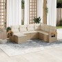 7-piece garden sofa set and beige synthetic rattan cushions by , Garden sets - Ref: Foro24-3259447, Price: 493,04 €, Discount: %