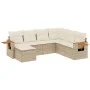 7-piece garden sofa set and beige synthetic rattan cushions by , Garden sets - Ref: Foro24-3259447, Price: 492,62 €, Discount: %
