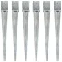 Erdspieße 6 Stk. Stahl verzinkt silber 10x10x91 cm von vidaXL, Spikes zur Verankerung im Boden - Ref: Foro24-145423, Preis: 1...