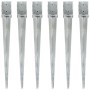 Ground spikes 6 units galvanized steel silver 10x10x91 cm by vidaXL, Spikes for anchoring in the ground - Ref: Foro24-145423,...