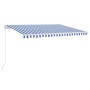 Manual retractable awning with blue and white LED 400x300 cm by , Awnings - Ref: Foro24-3068901, Price: 345,01 €, Discount: %