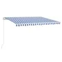 Manual retractable awning with blue and white LED 400x300 cm by , Awnings - Ref: Foro24-3068901, Price: 366,55 €, Discount: %