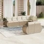 Gartensofa-Set mit beigen Kissen 8 Stück PE-Rattan von , Modulare Sofas für den Außenbereich - Ref: Foro24-3221617, Preis: 69...