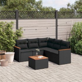 6-piece garden sofa set and black synthetic rattan cushions by , Garden sets - Ref: Foro24-3258366, Price: 412,07 €, Discount: %