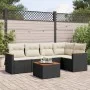 6-piece garden sofa set and black synthetic rattan cushions by , Garden sets - Ref: Foro24-3258353, Price: 355,68 €, Discount: %