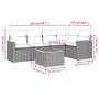 6-piece garden sofa set and black synthetic rattan cushions by , Garden sets - Ref: Foro24-3258353, Price: 361,71 €, Discount: %