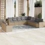 11-teiliges Gartensofa-Set mit beigen synthetischen Rattankissen von , Gartensets - Ref: Foro24-3258531, Preis: 693,89 €, Rab...