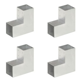 L post connectors 4 pcs galvanized metal 91x91 mm by vidaXL, fence posts - Ref: Foro24-145470, Price: 58,37 €, Discount: %