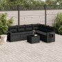 7-teiliges Garten-Essset und schwarze Kissen aus synthetischem Rattan von , Gartensets - Ref: Foro24-3252552, Preis: 479,00 €...